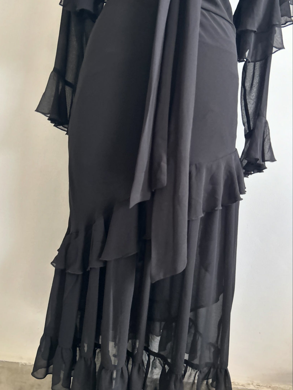 Black Ruffle Dress: 38”