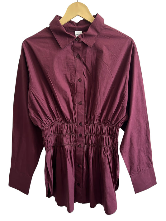 Solid Shirred Waist Shirt