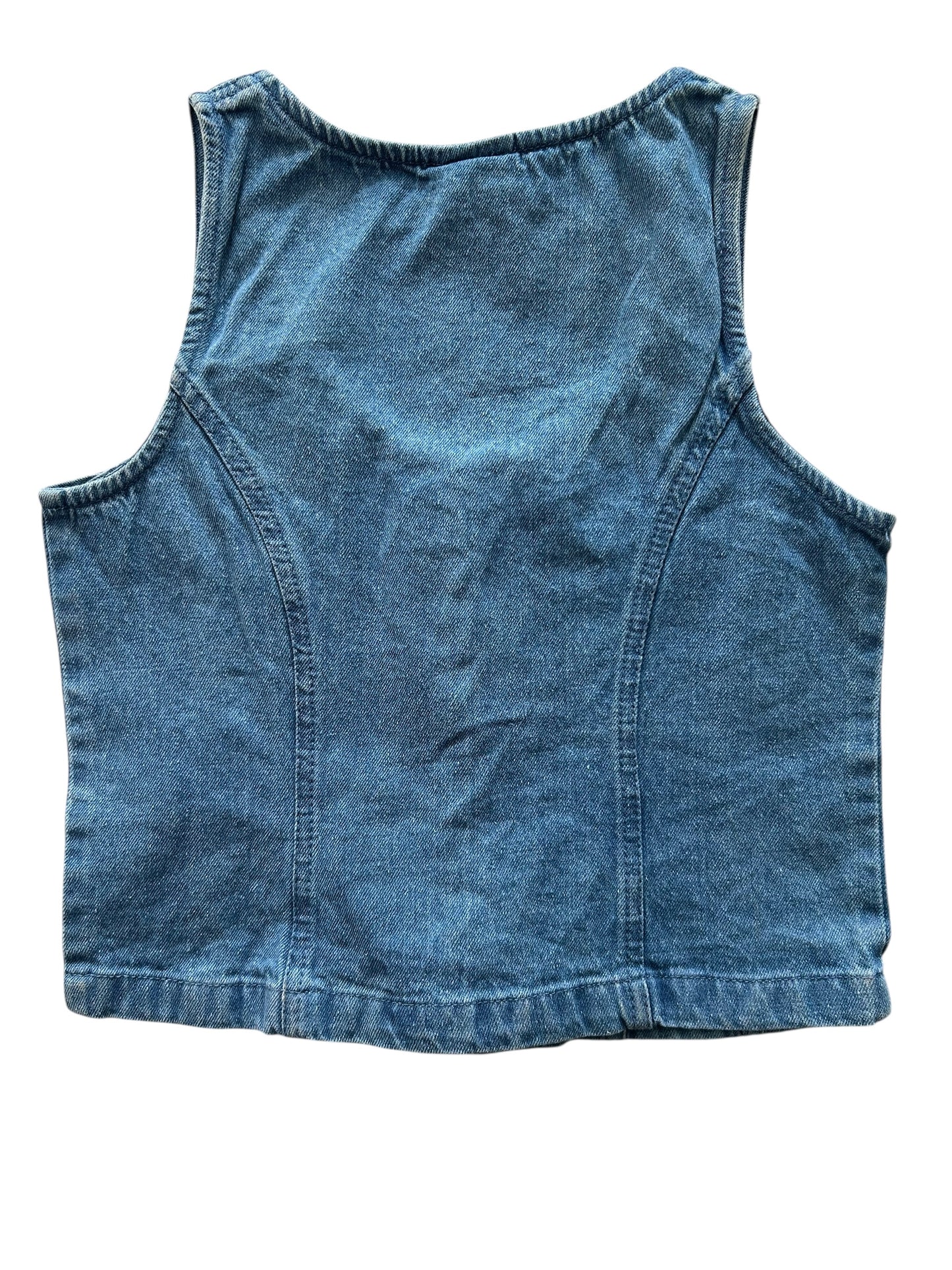 Blue Lace Up Denim Top: 34”
