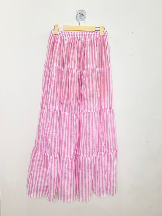 Pink Striped Skirt