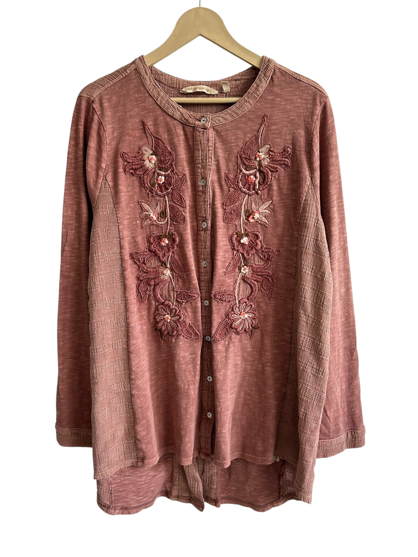 Floral Cotton Beaded Shirt