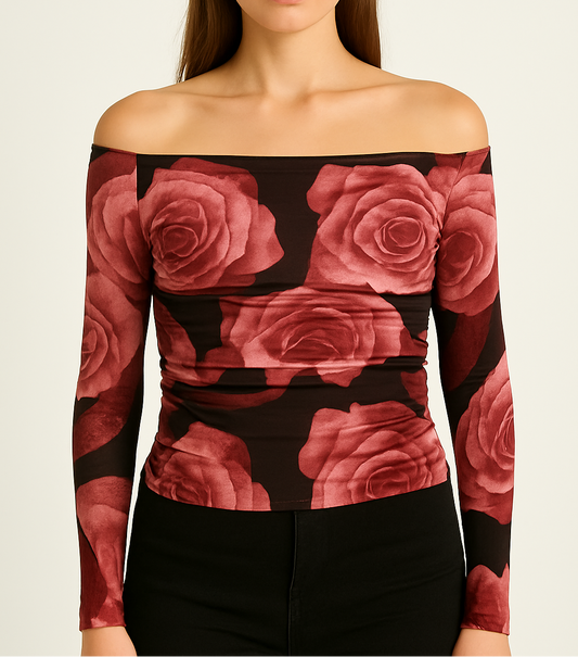 Noir Bloom Top