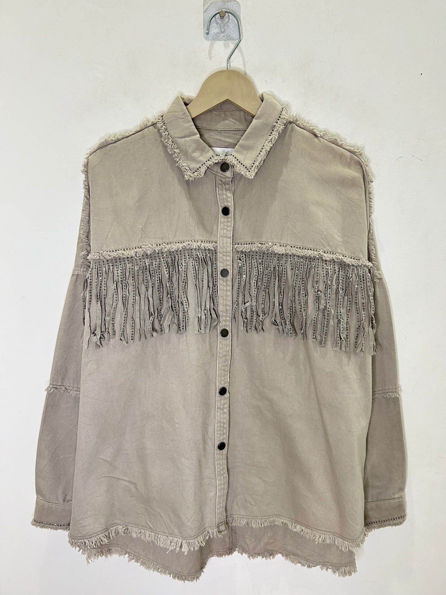 ZARA Fringe Vintage Denim Jacket