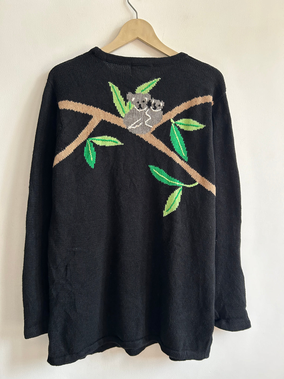 Koala Bear Knit Black Sweater