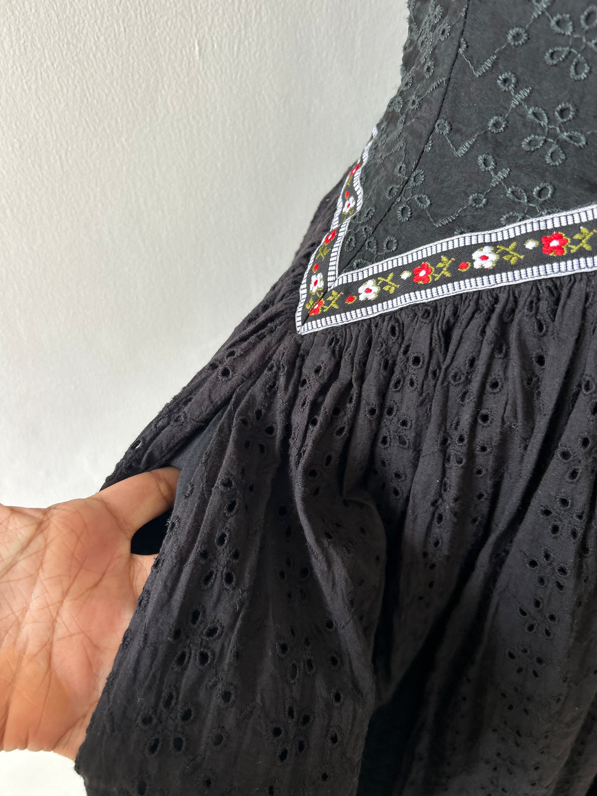 Black Floral Dress: 34”