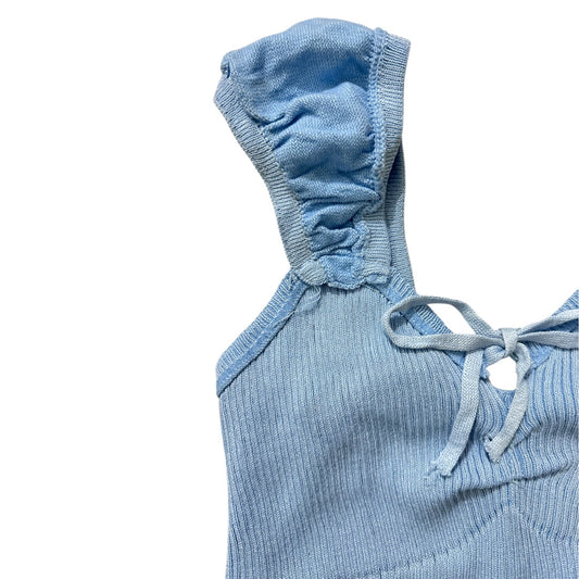 Blue Ribbed Top