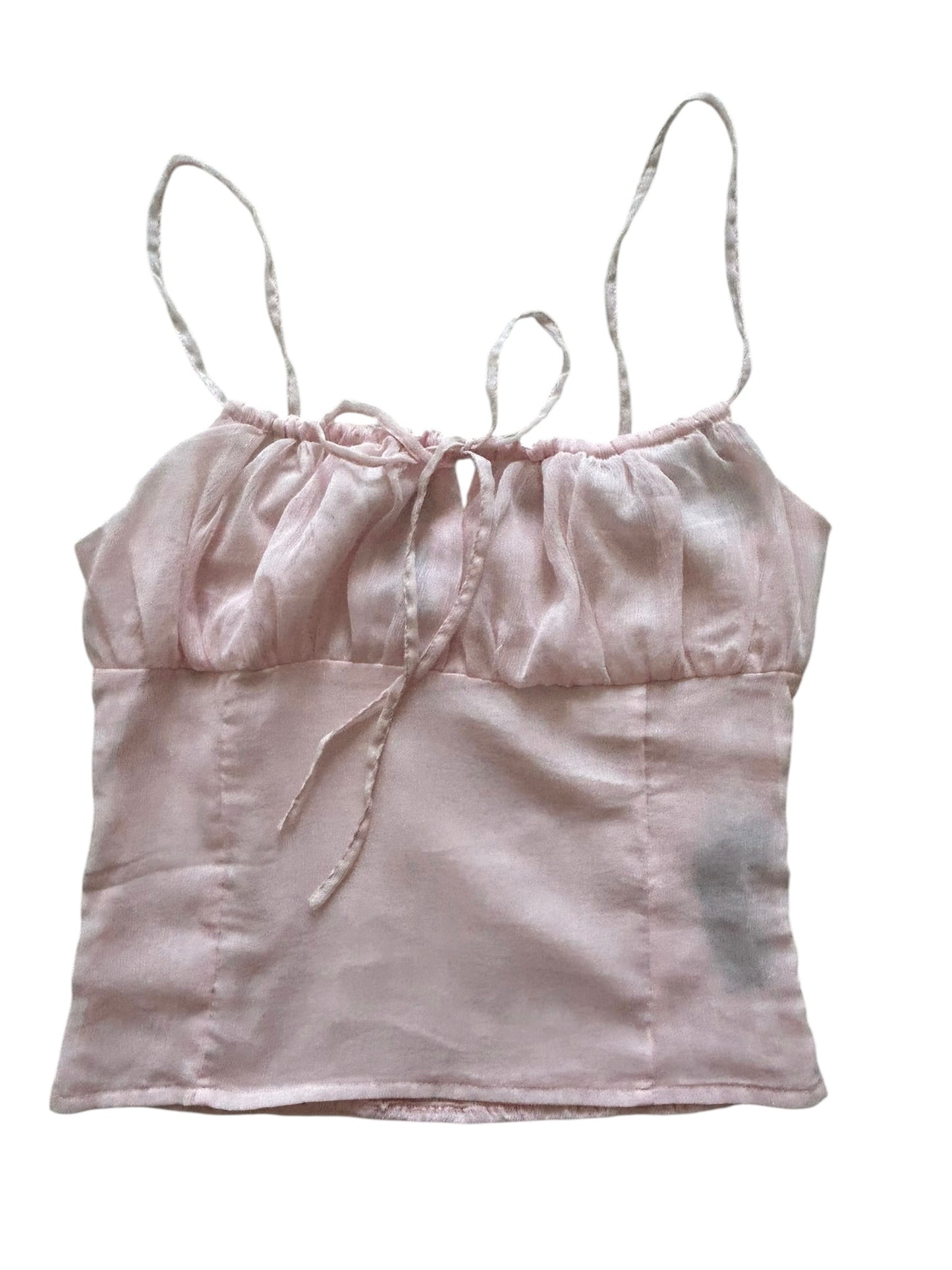 Pretty Little Thing pink ruched bust top