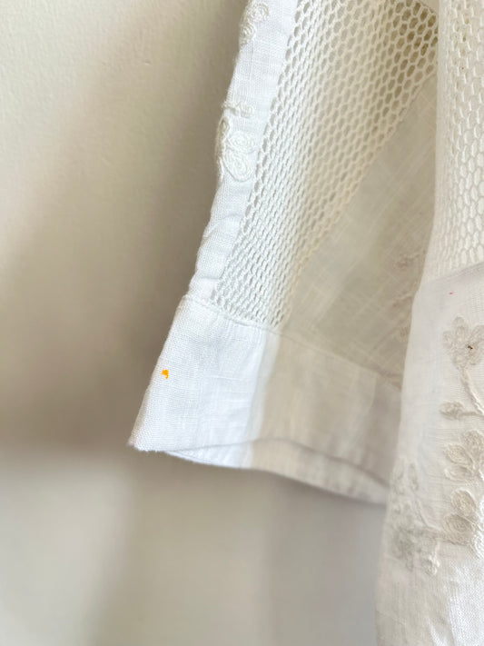 White Embroidered Shrug