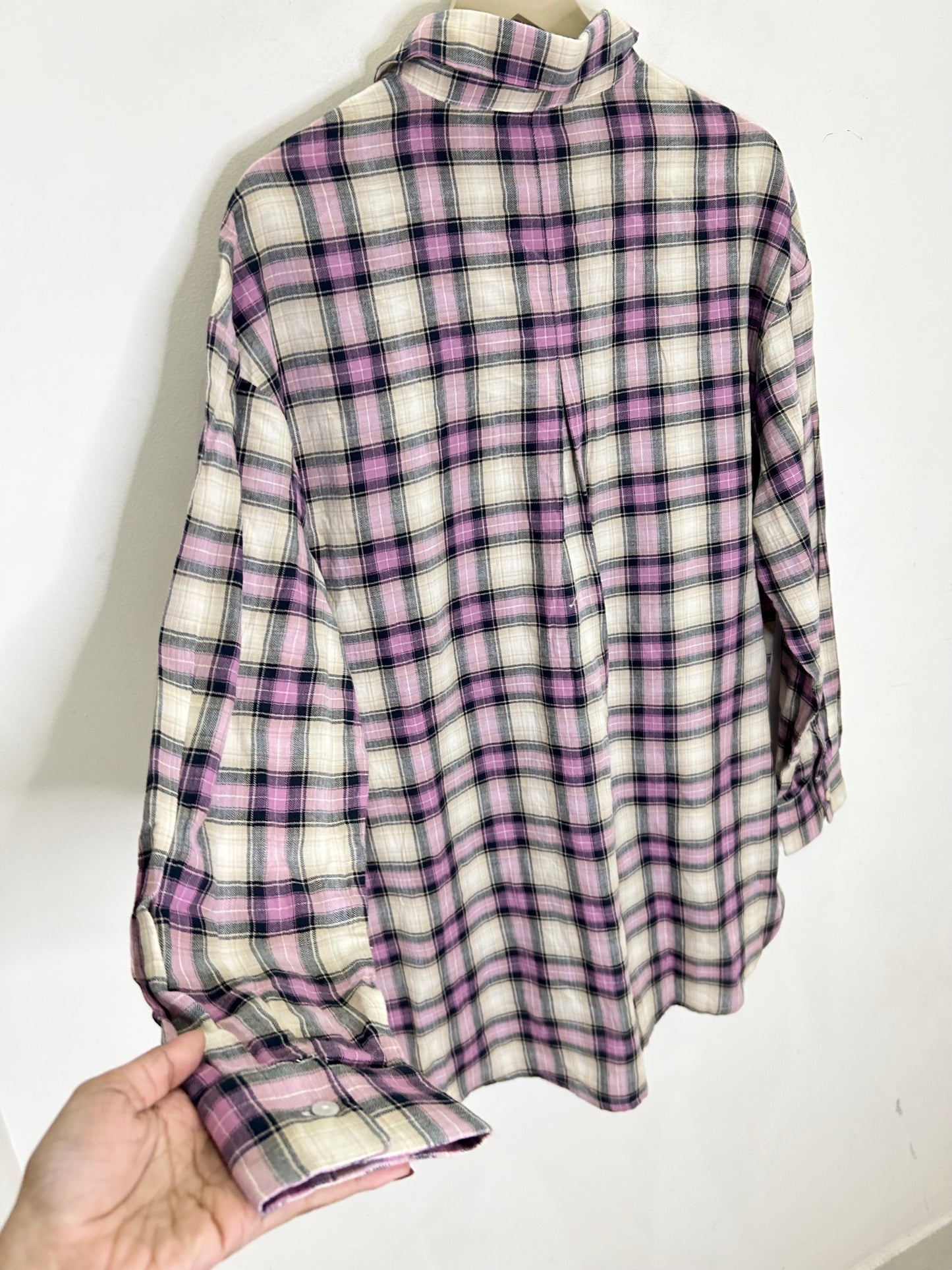 Checked Shirt with Tweed Pocket