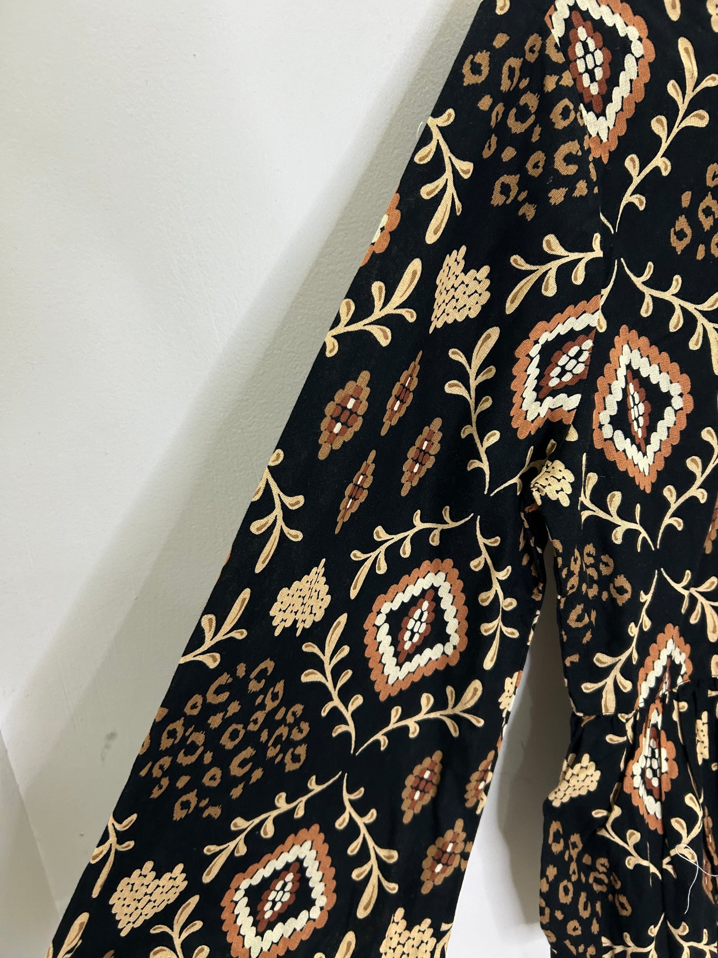 Cotton Brown Knot Blouse Top