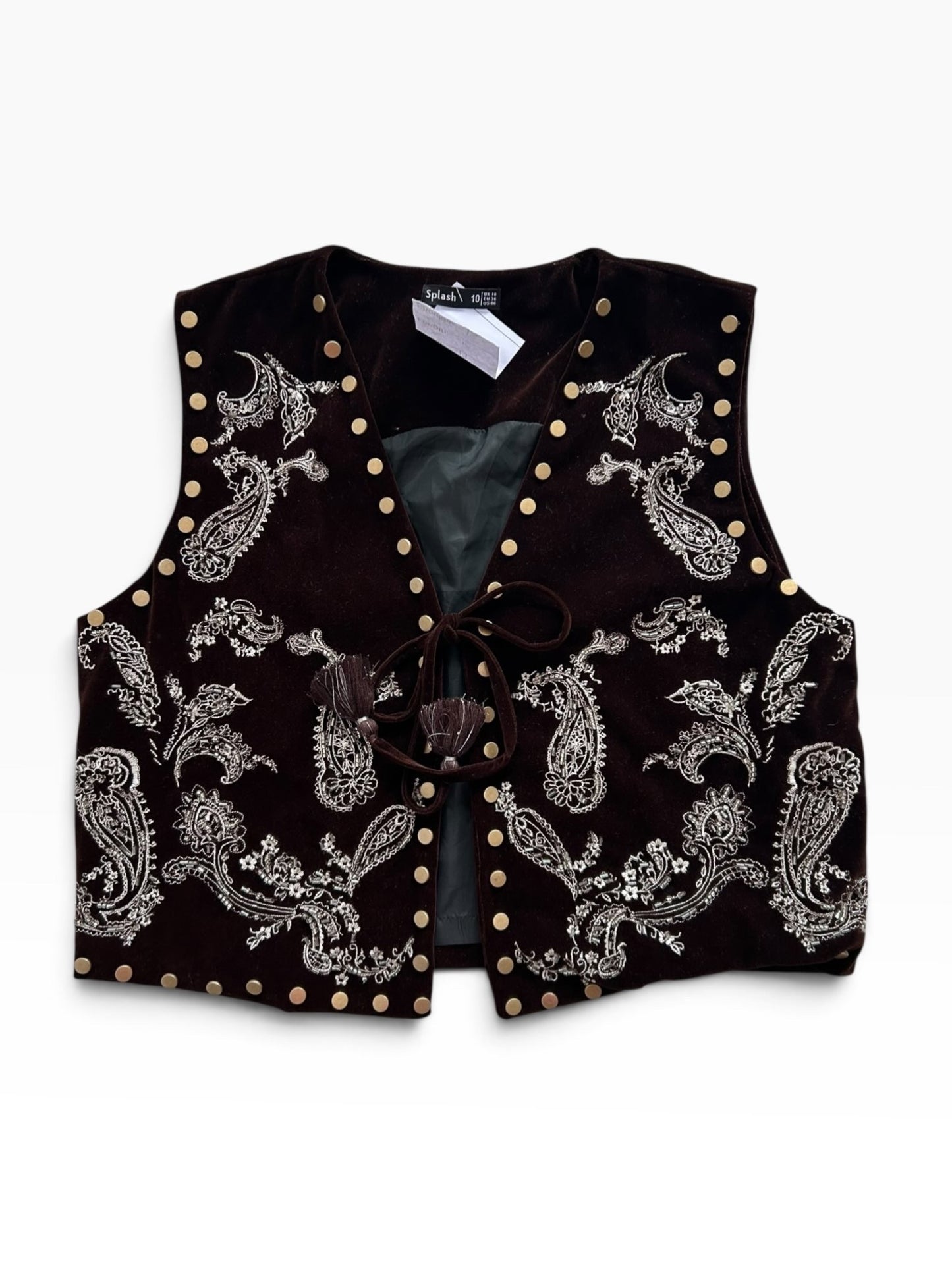 Velvet Studded Vest