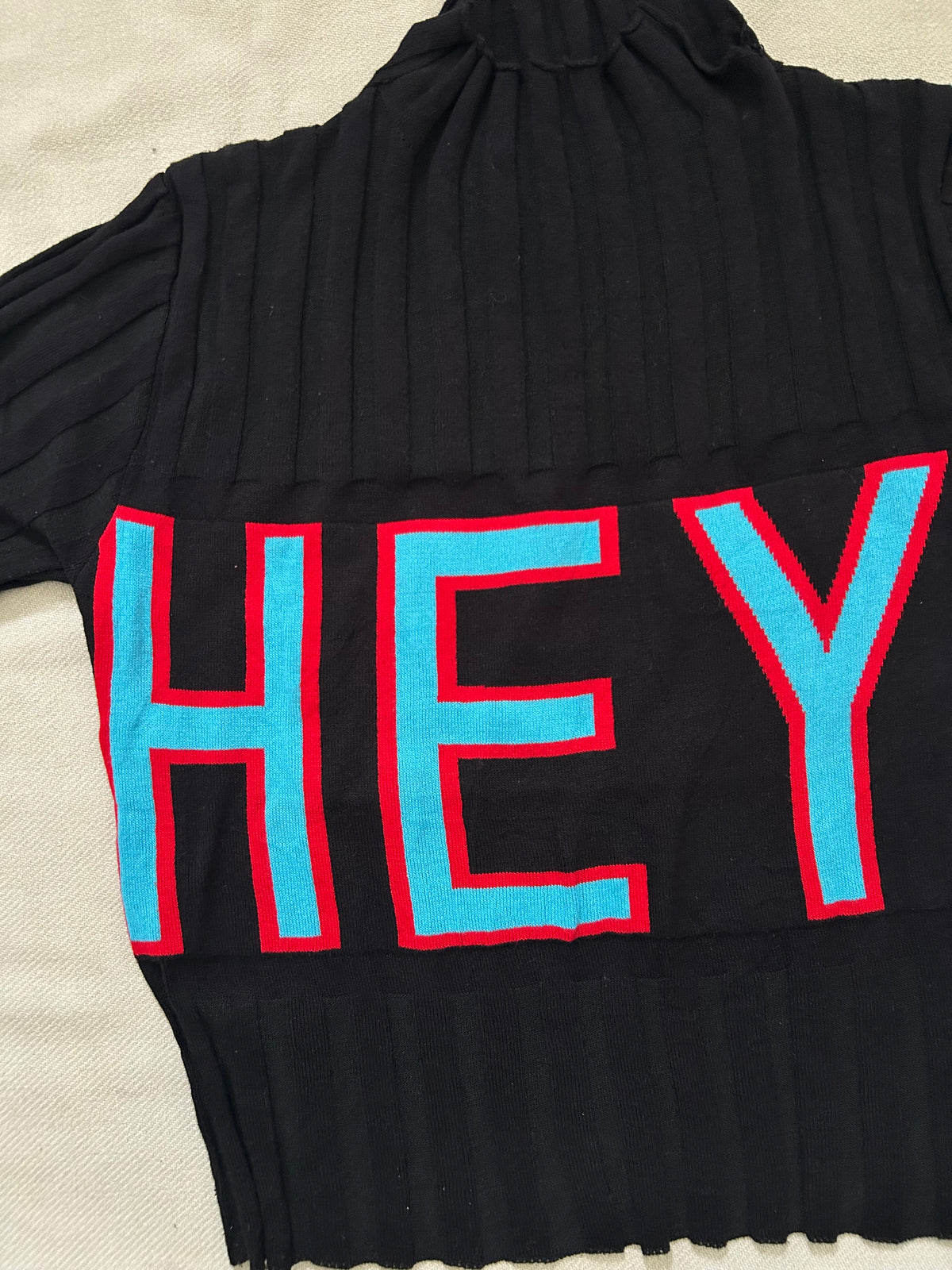 “Hey” Ribbed Top