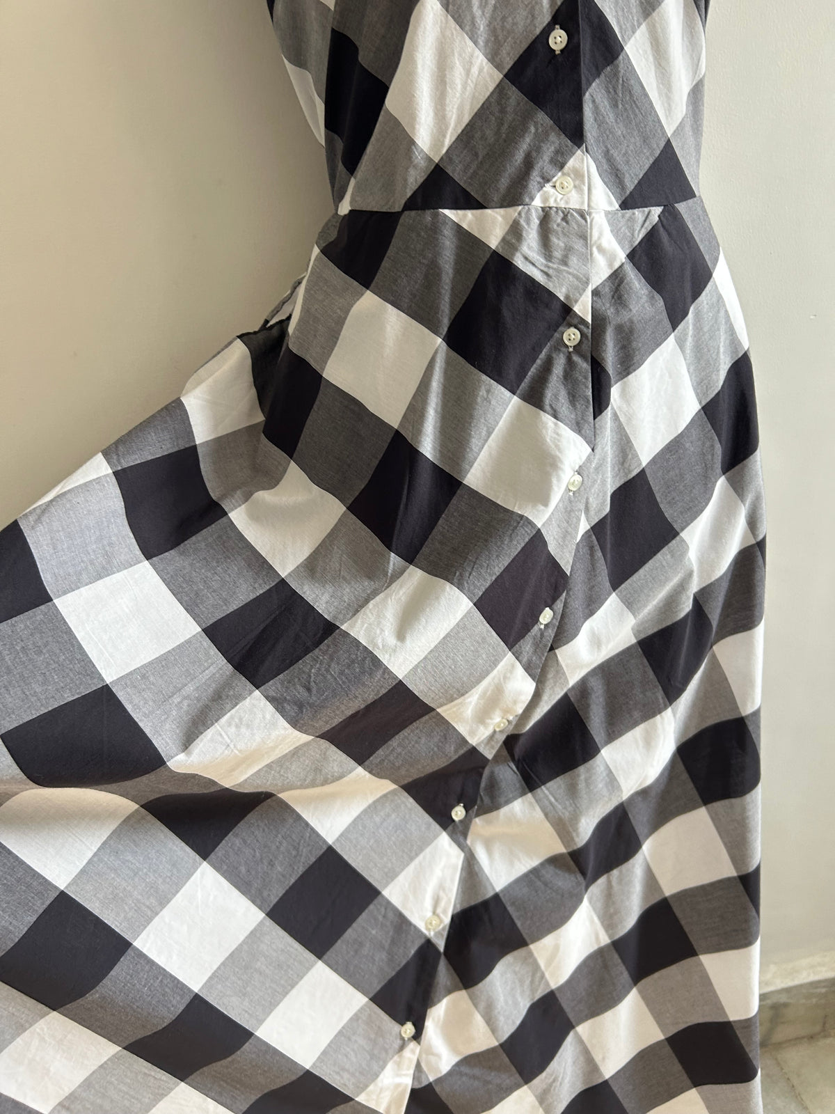 Checkered Halterneck Dress