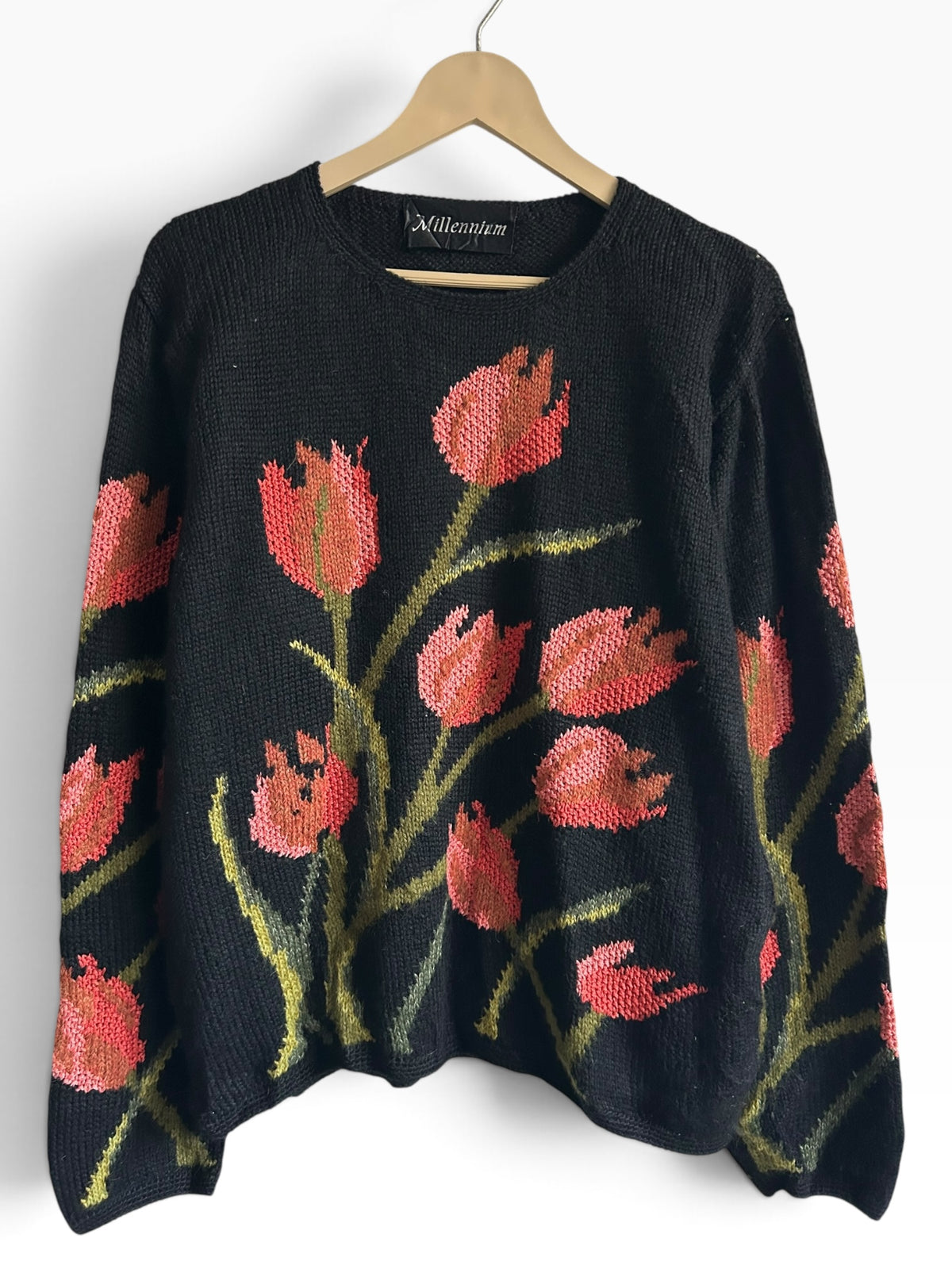 Floral Tulip Knit Sweater