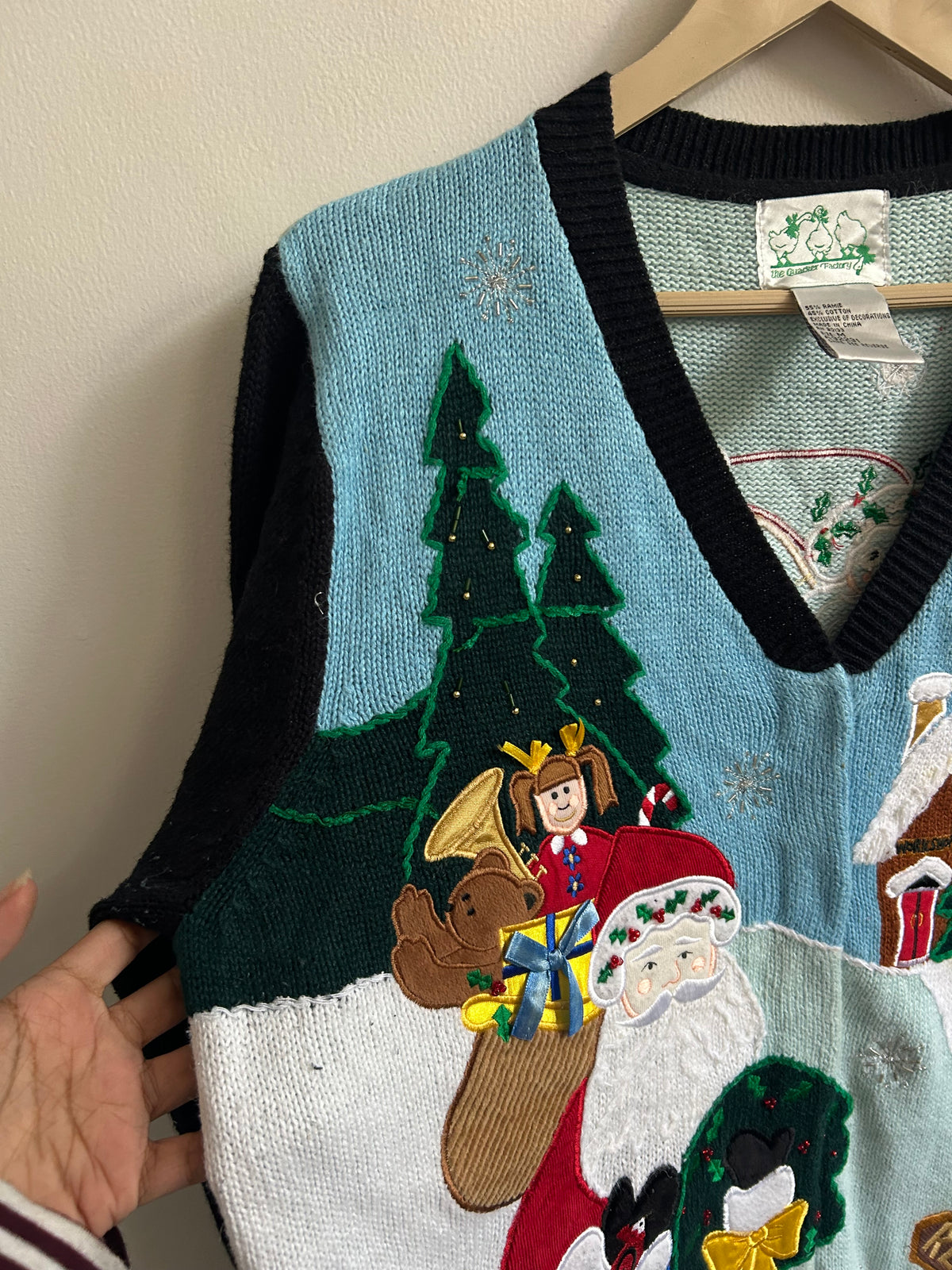 Vintage Santa & Reindeer Christmas Cardigan