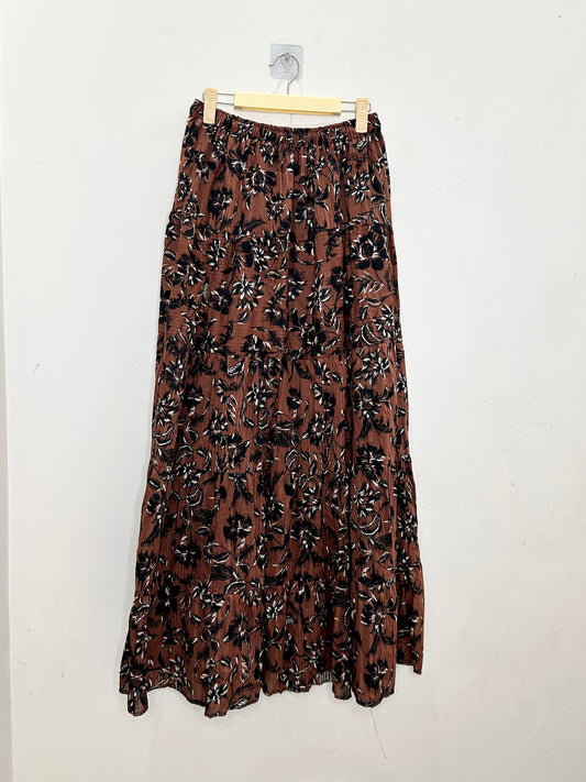 Brown Floral Skirt