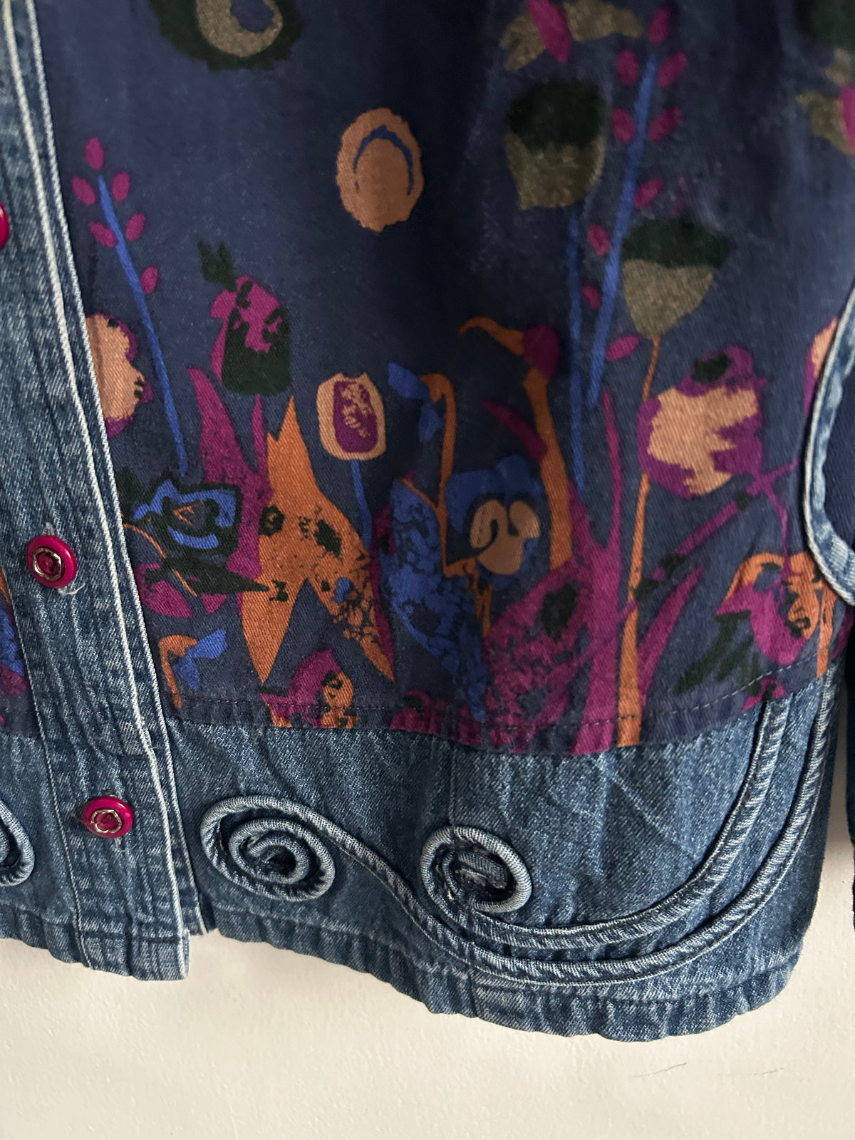 Floral Denim Shirt: 38”