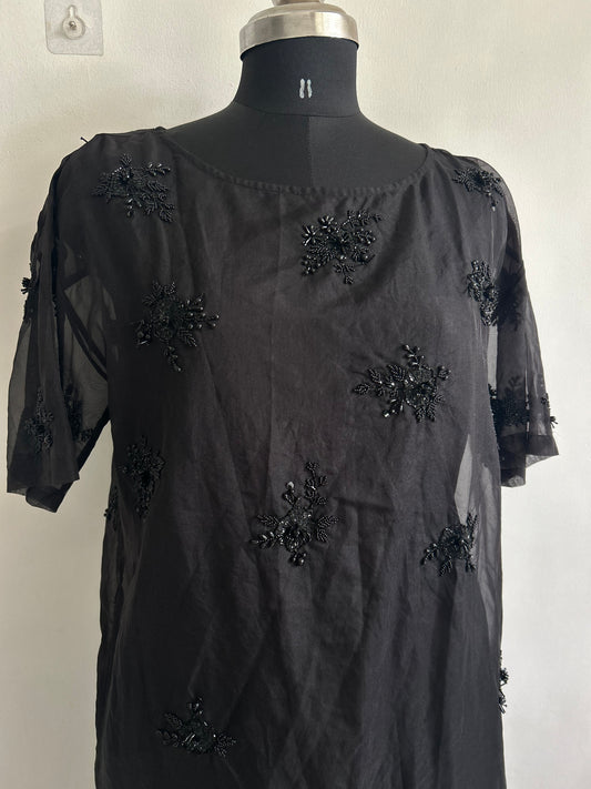 Embellished Sheer Dress:40”