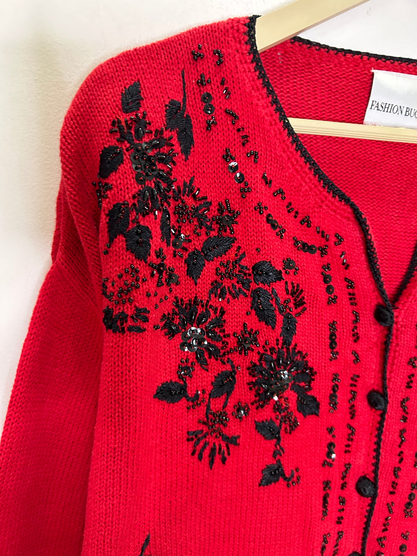 Red Embellished Sweater