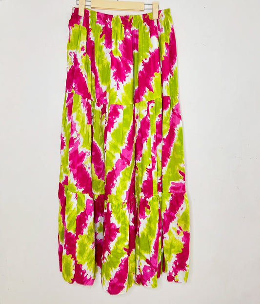 Pink-Green Tie Dye Print