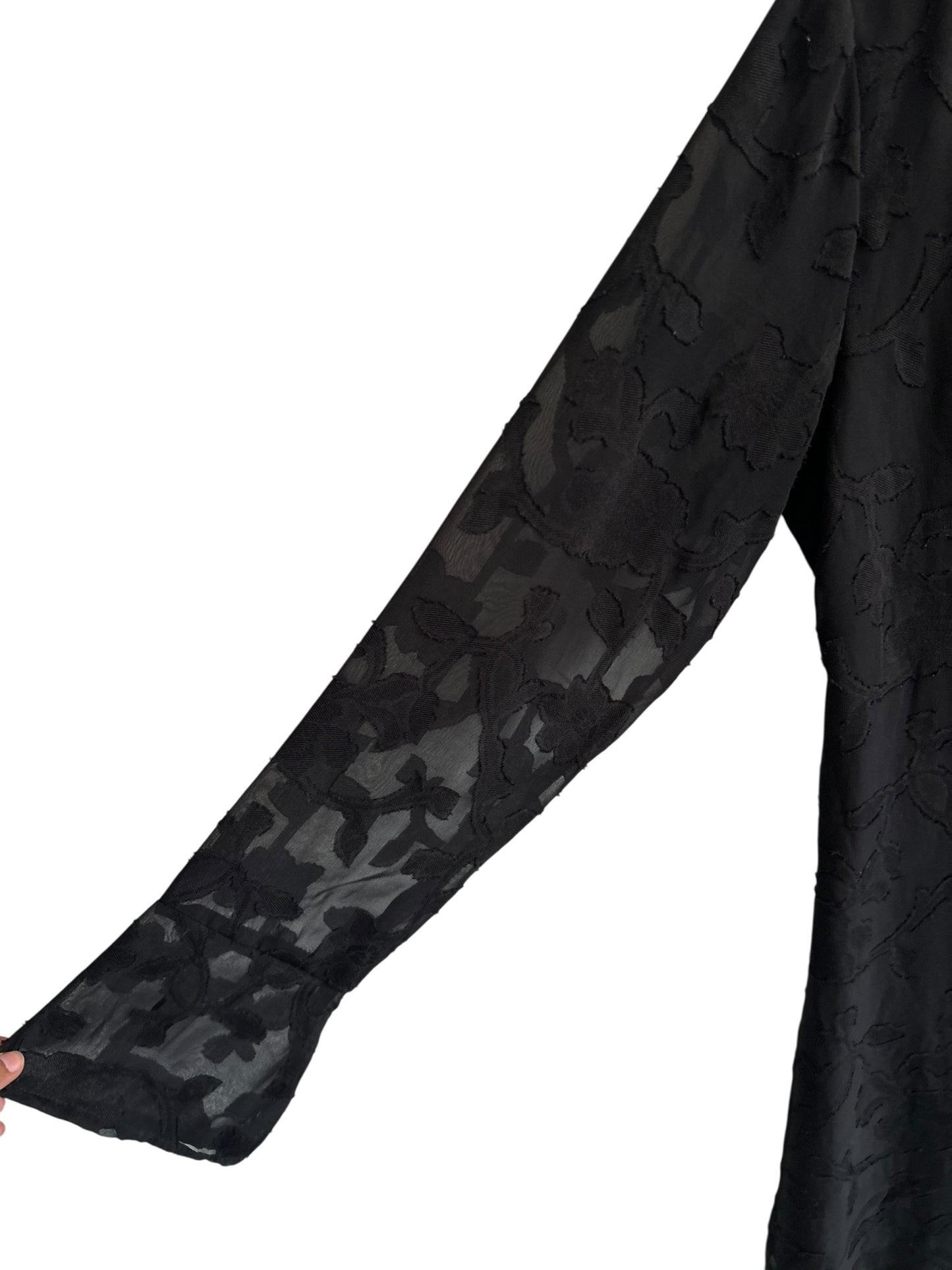 BOOHOO Black Burnout Dress