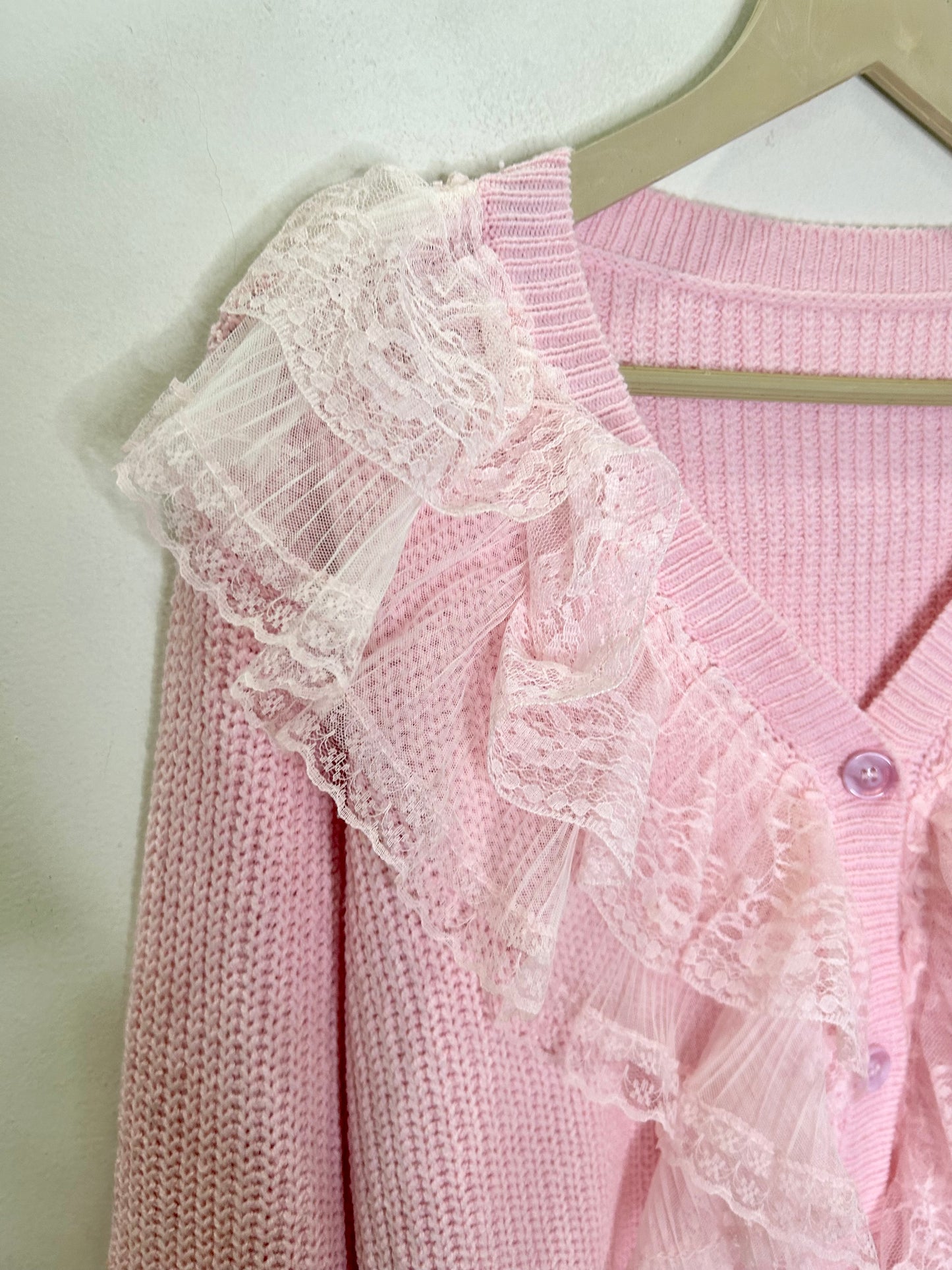 Pink Ruffle Cardigan