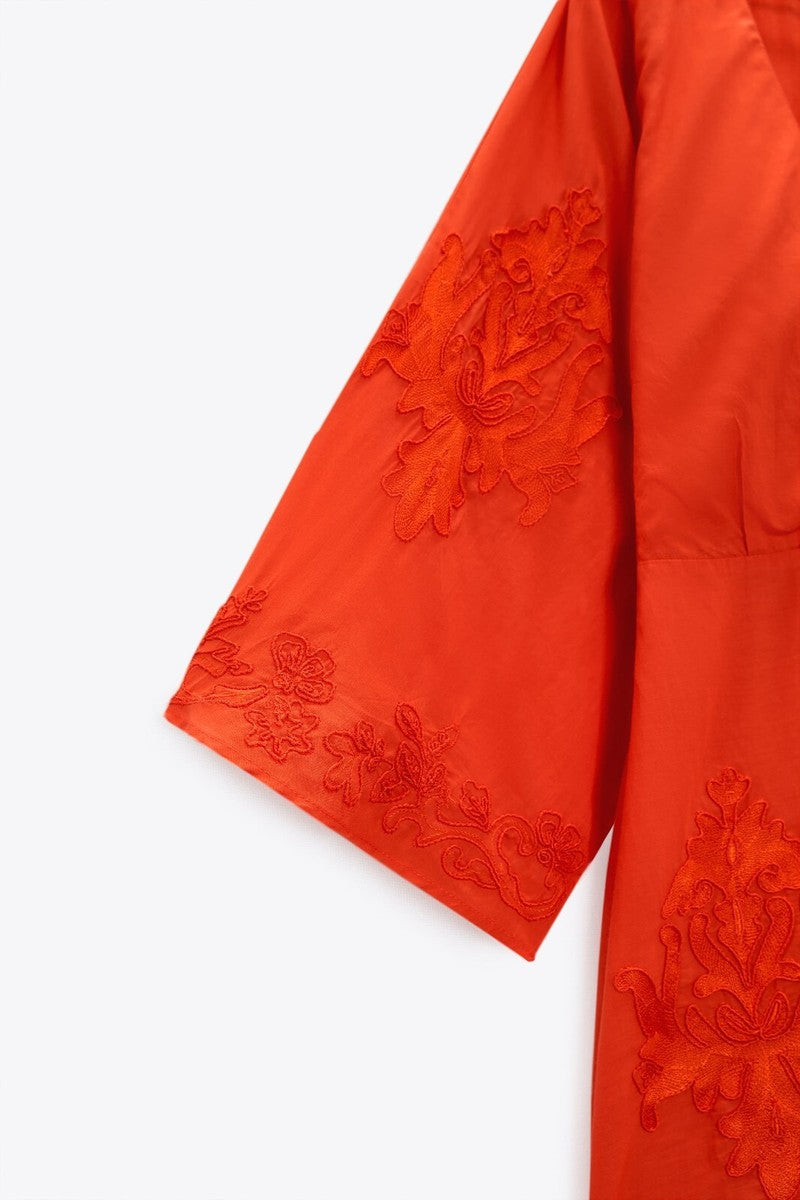 Orange ZARA Wrap Dress