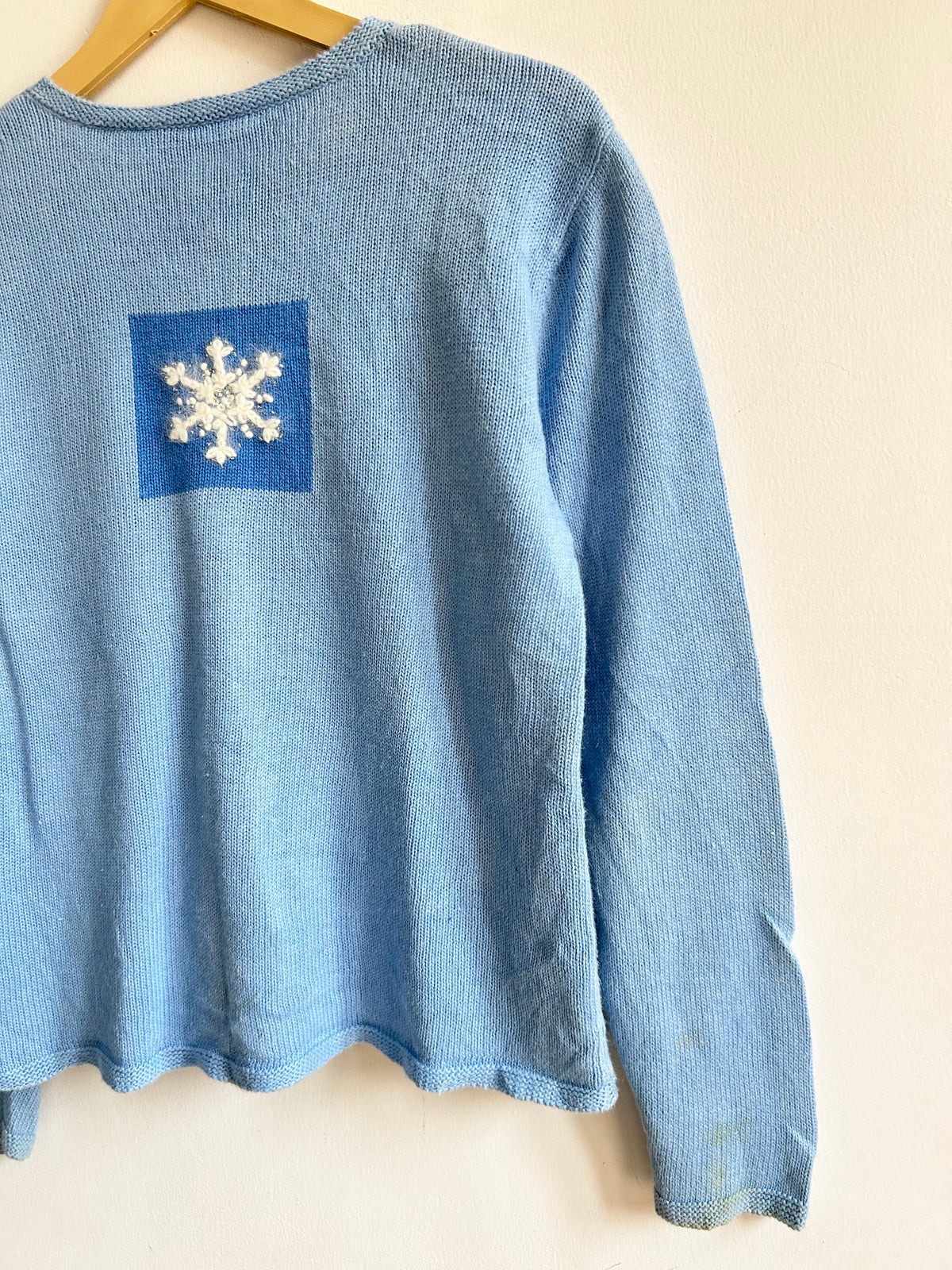 Gingerbread & Snowman Blue Cardigan