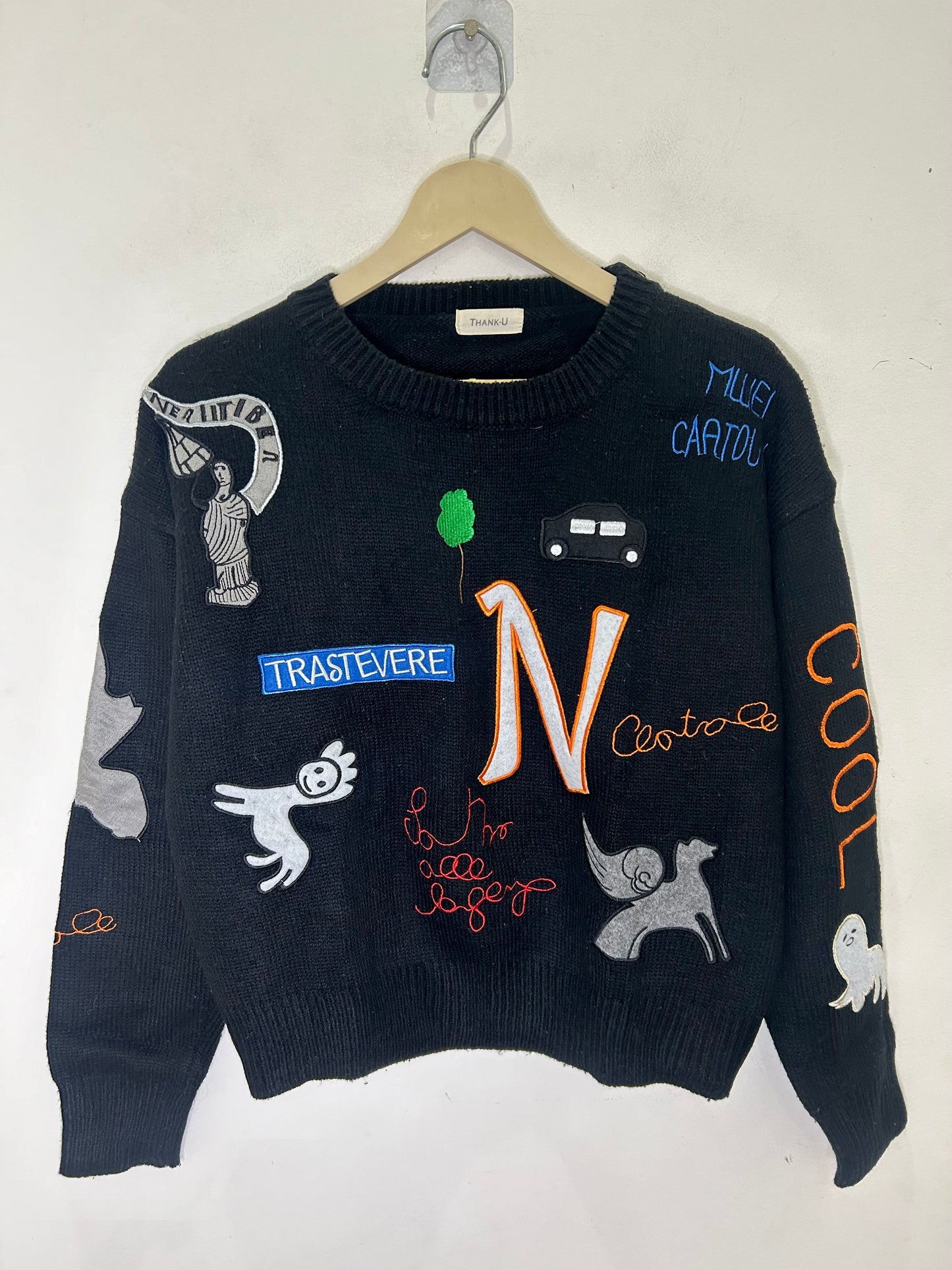 Black Patchwork Sweater