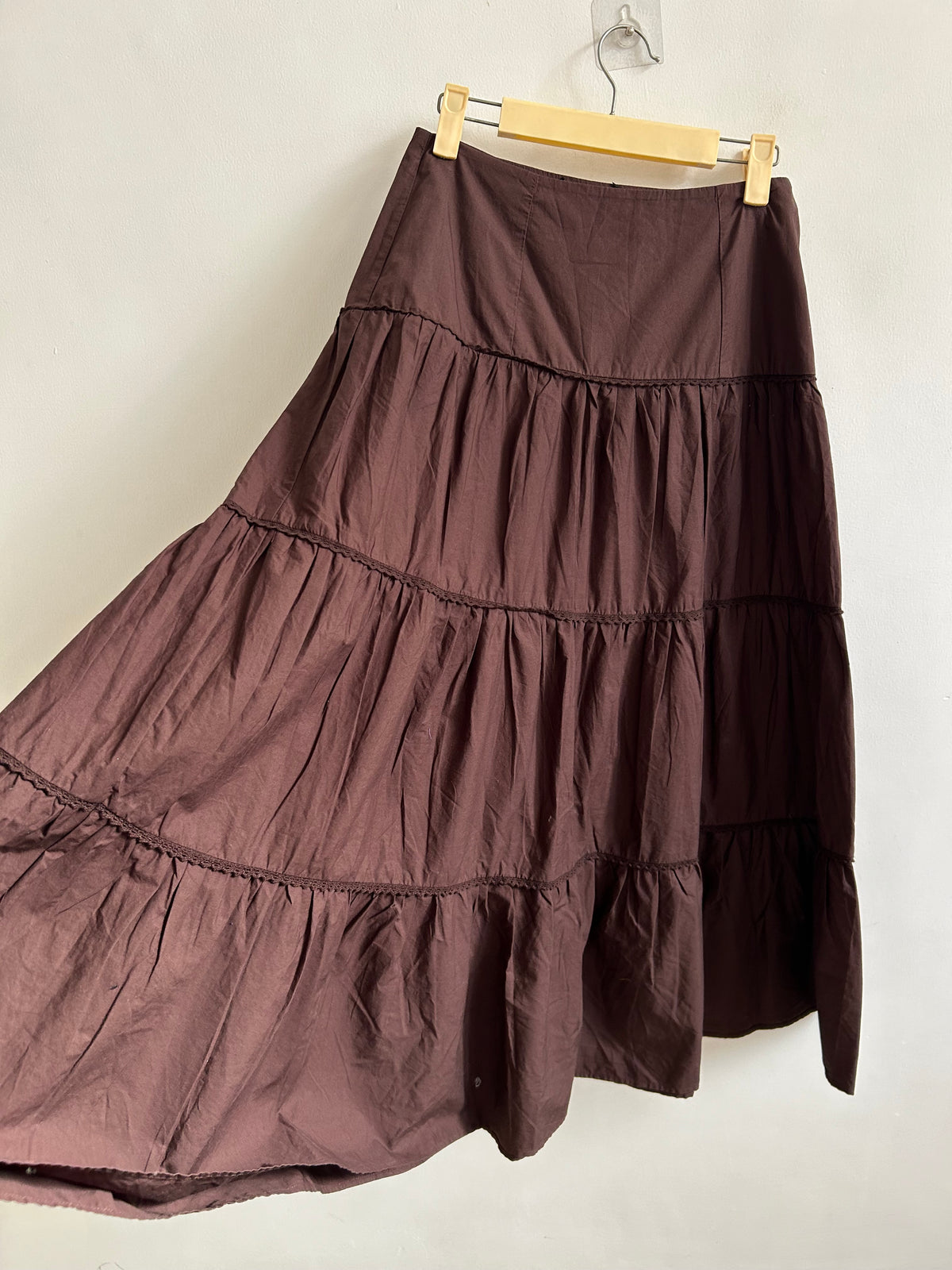 Brown Cotton Skirt: 30”