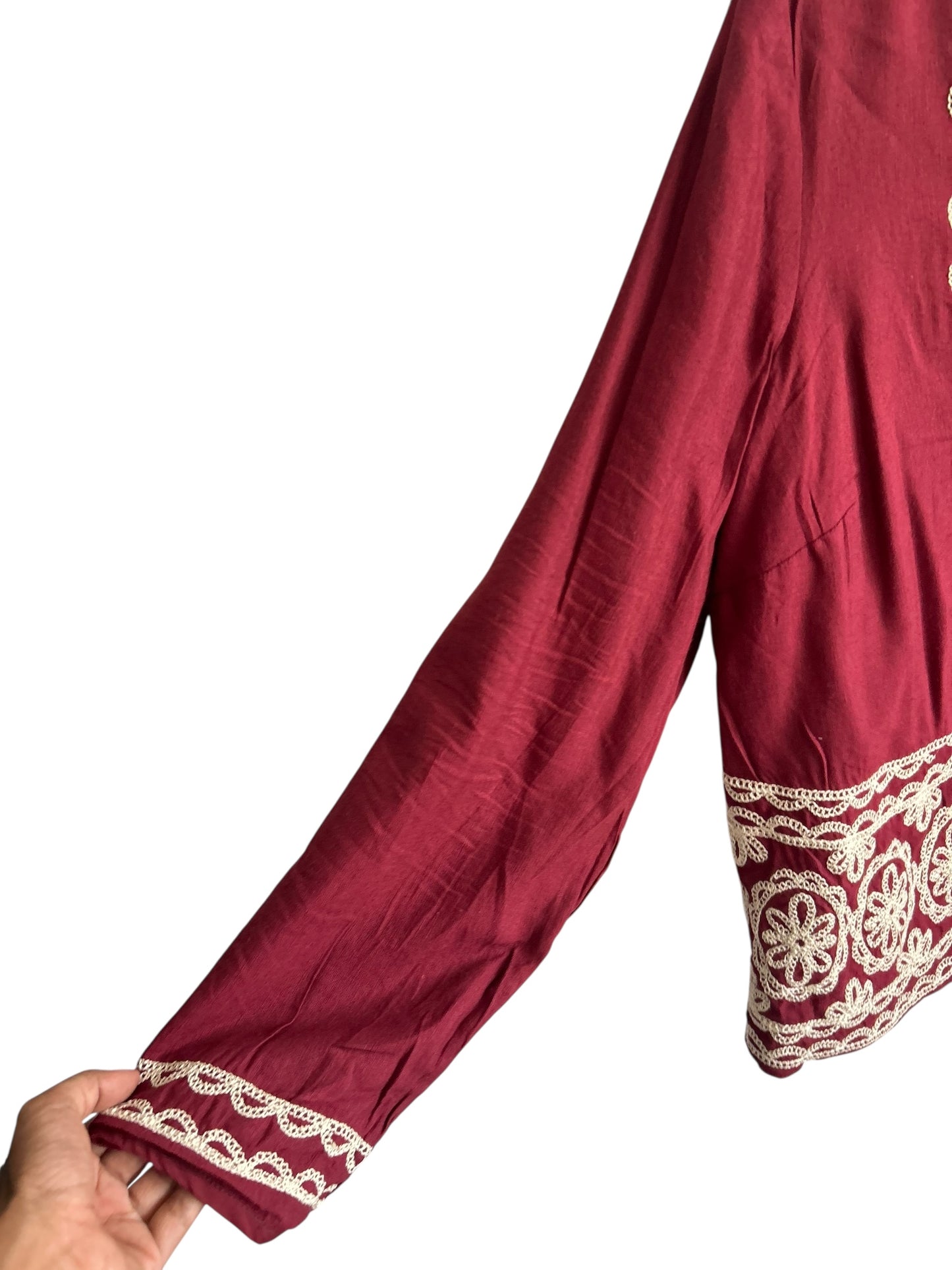 Cotton Embroidered Knot Top