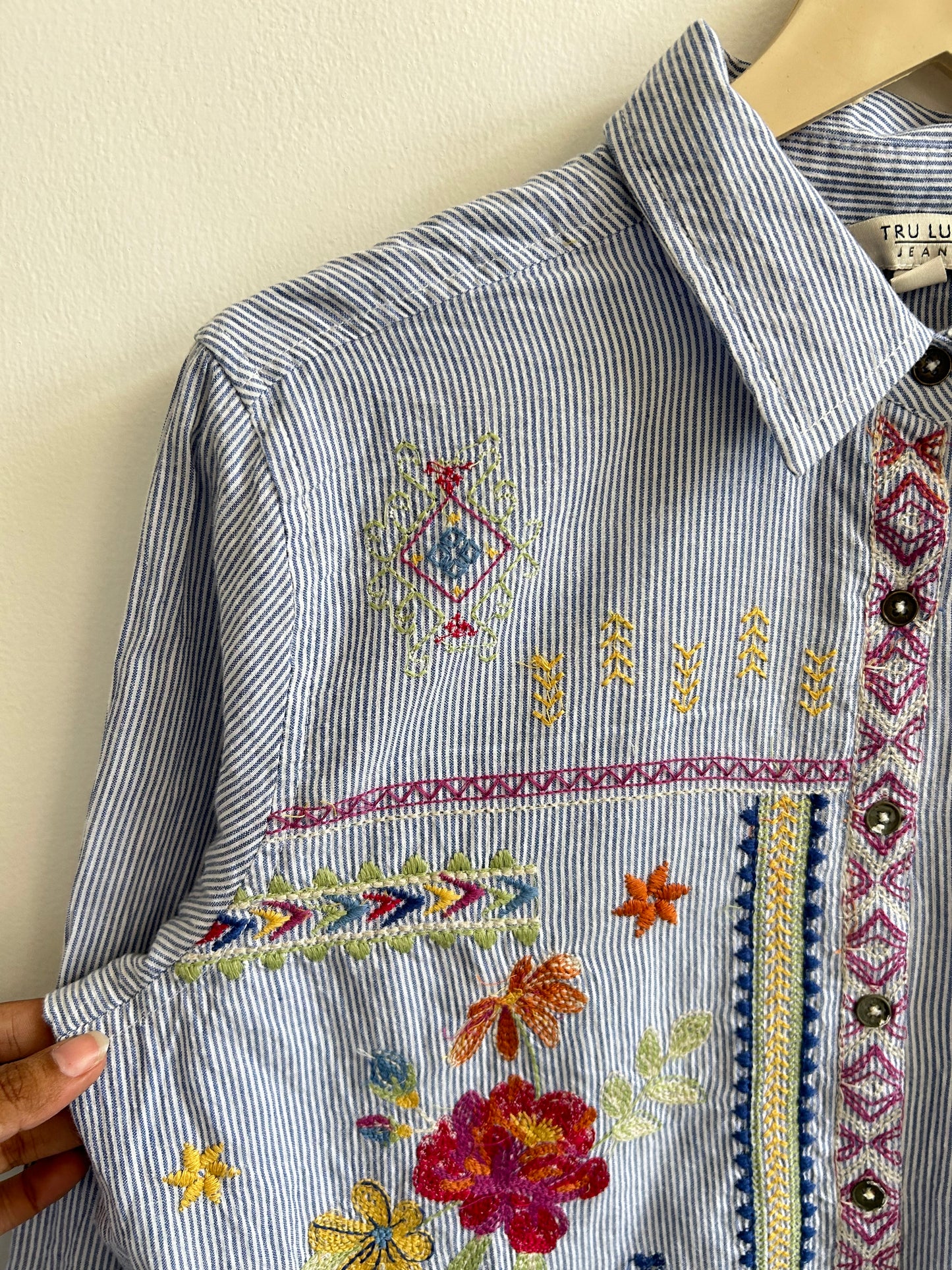Striped Embroidered Shirt