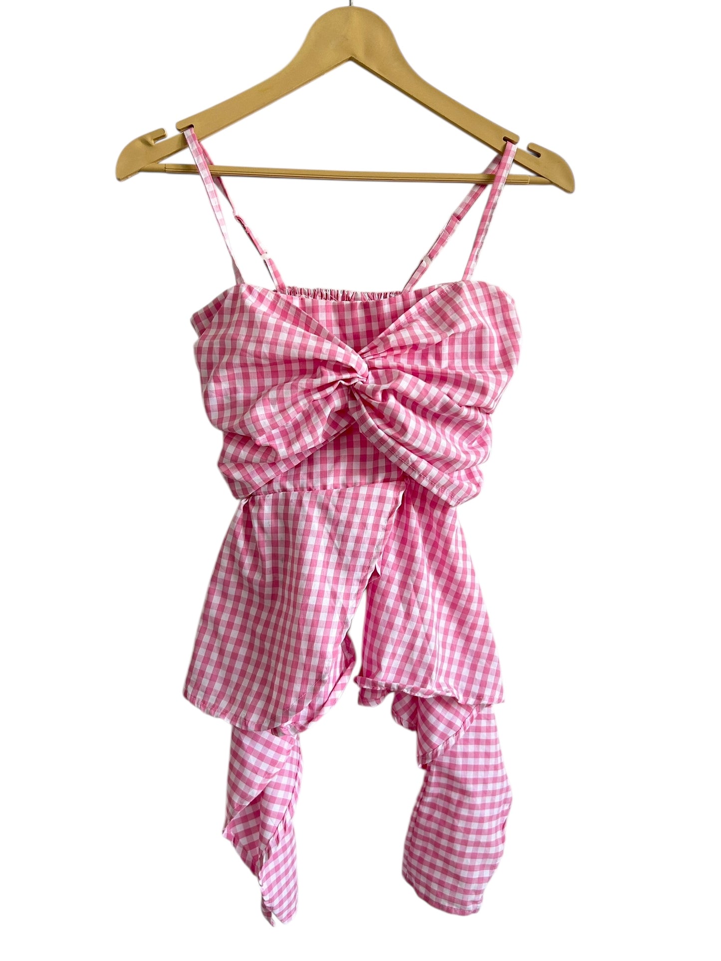 Gingham Pink Top