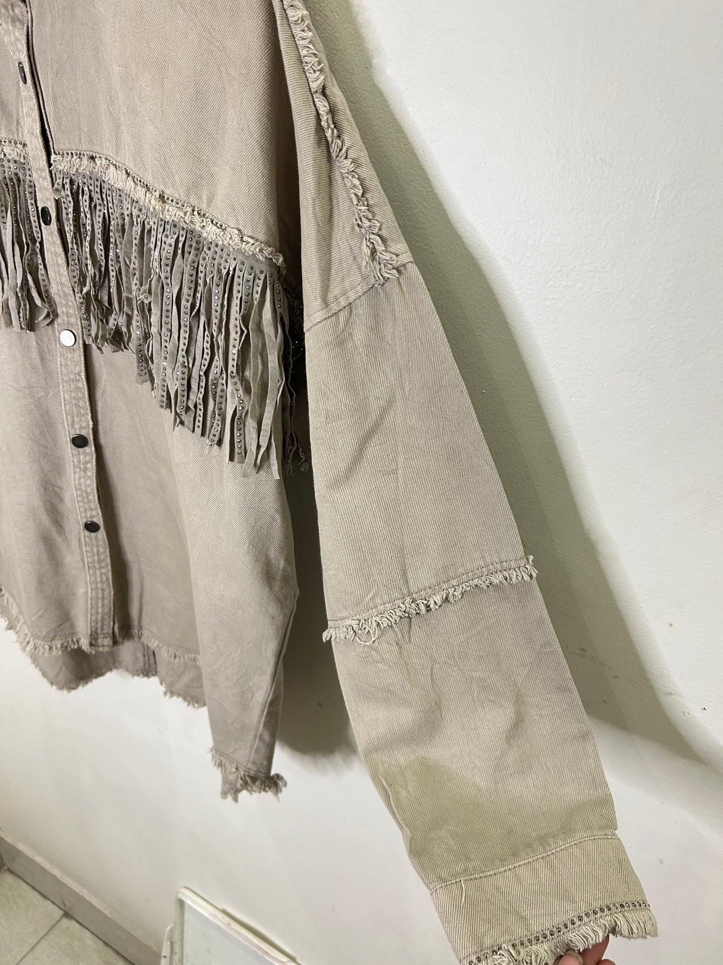 ZARA Fringe Vintage Denim Jacket