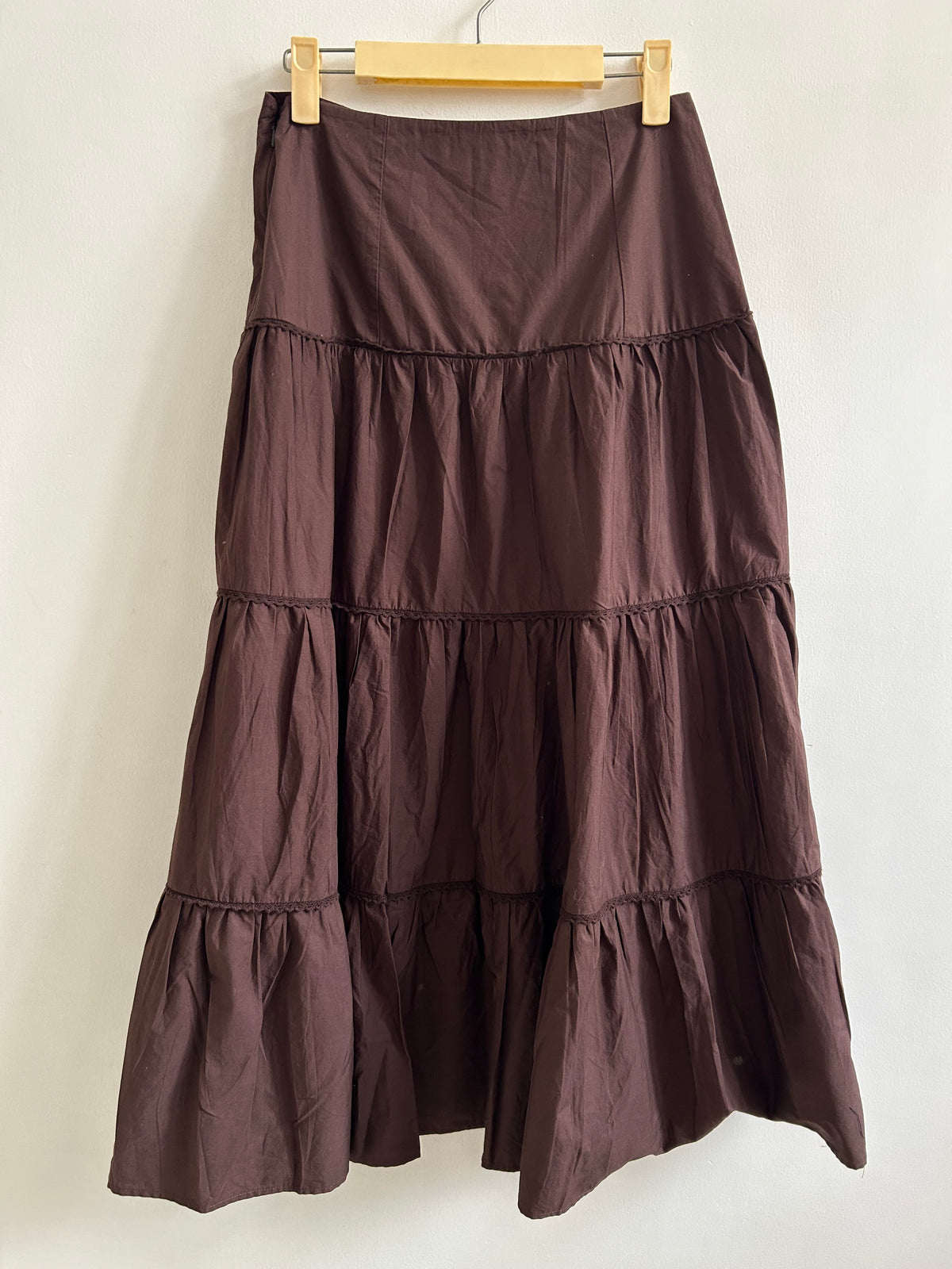 Brown Cotton Skirt: 30”