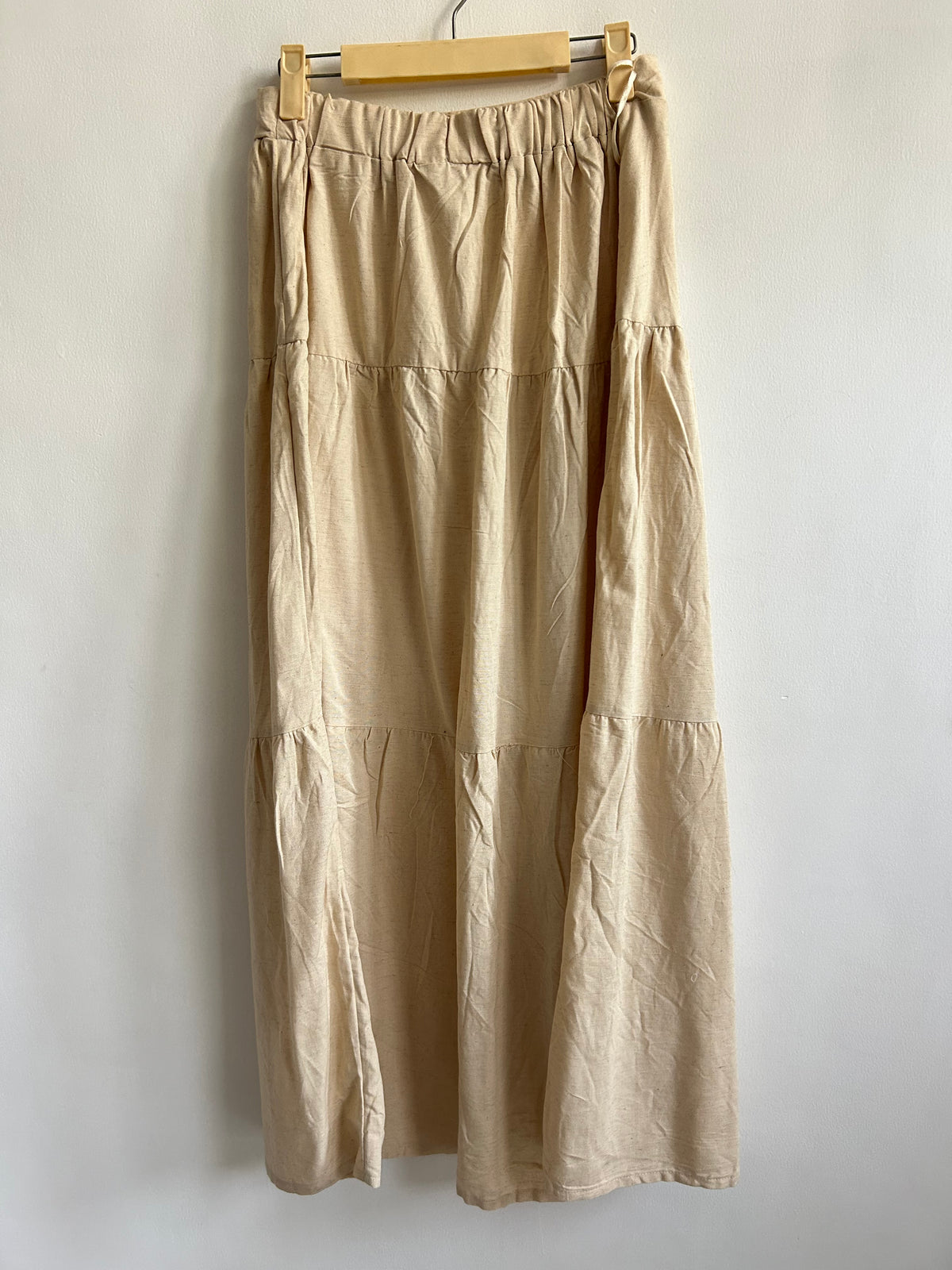 Cotton- Linen Beige Skirt