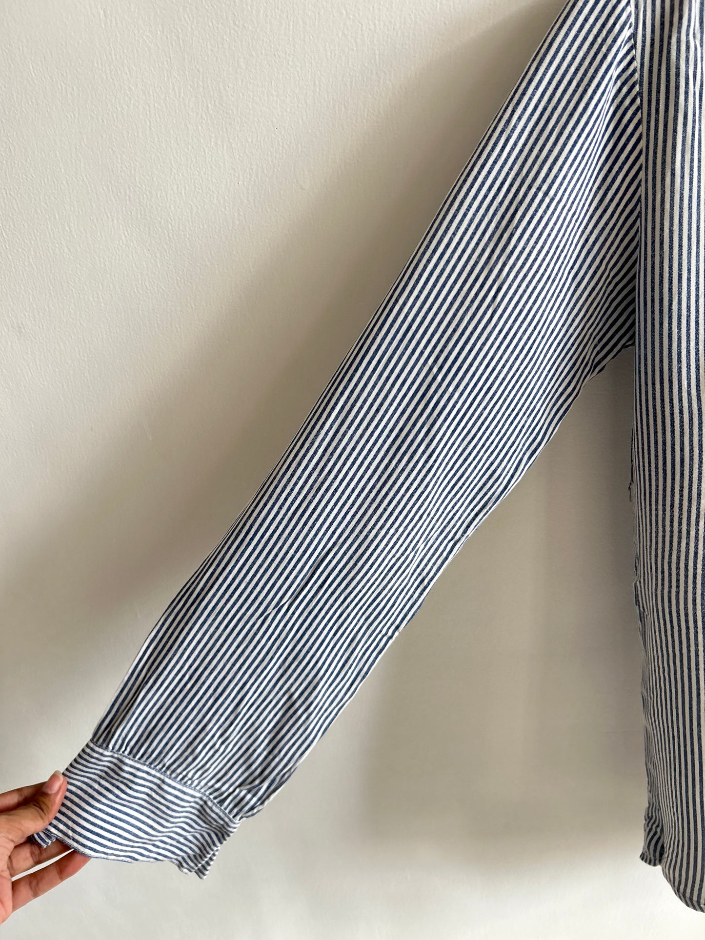 Striped Cotton Embroidered Shirt