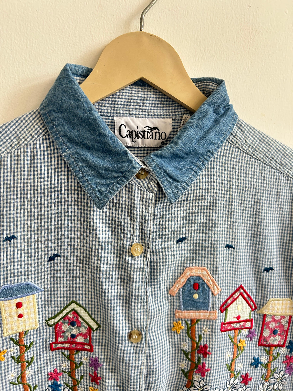 Home Embroidered Cotton Shirt: 46”