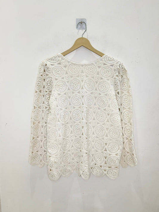 White Crochet Top