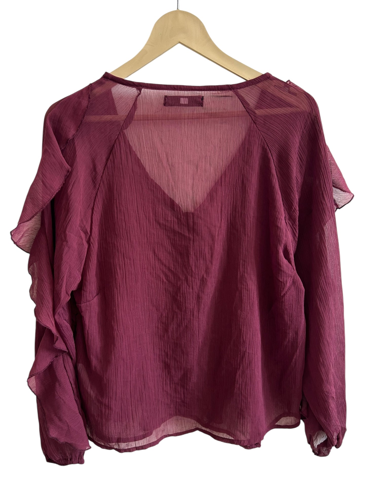 Burgundy Ruffle Top