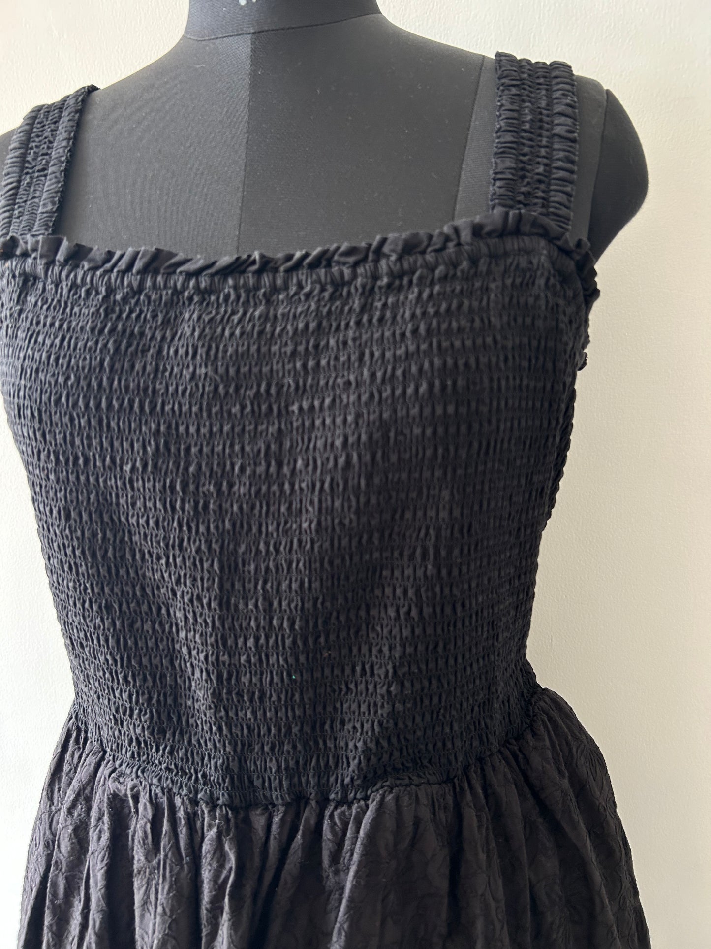 Cotton Fully Embroidered Black Dress