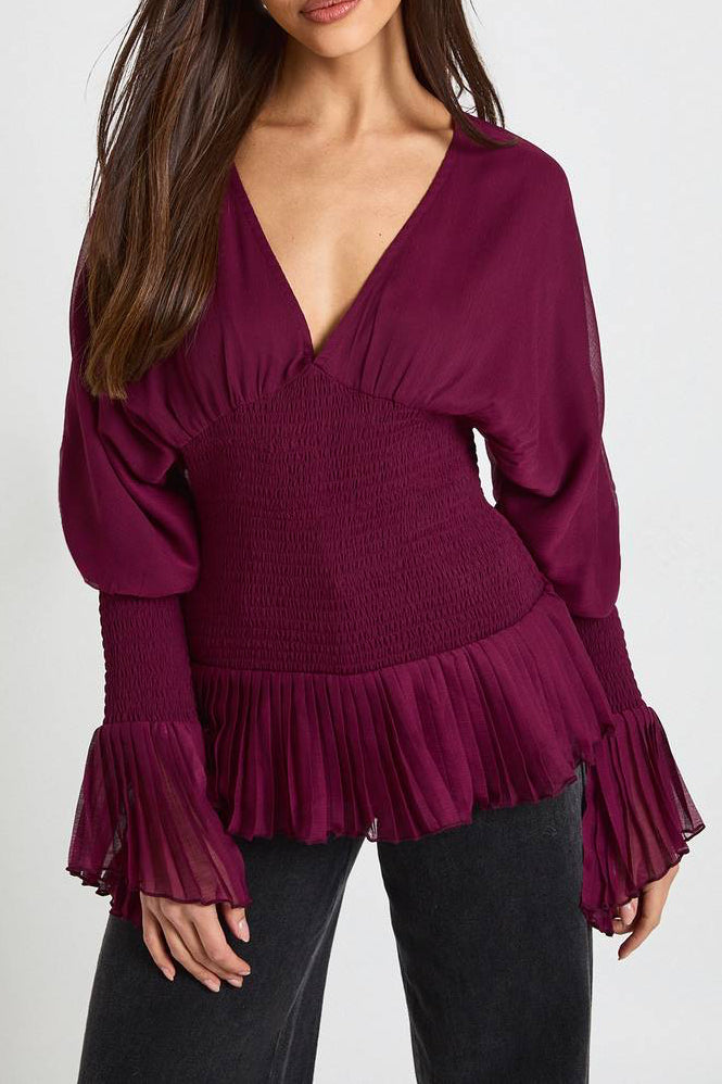 BOOHOO Shirred Blouse