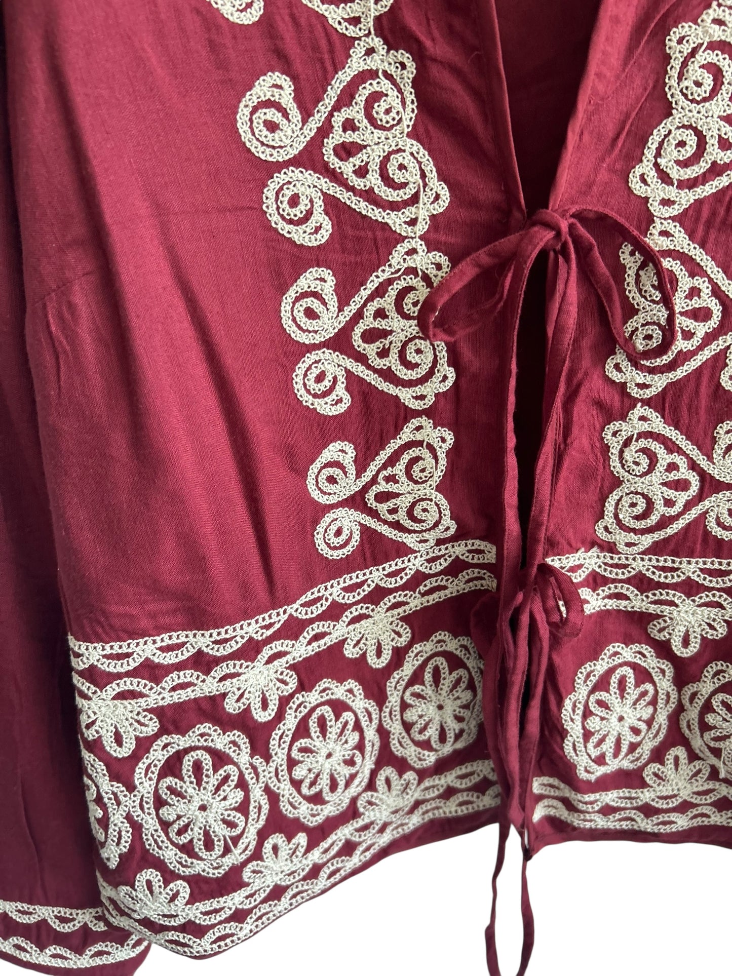 Cotton Embroidered Knot Top