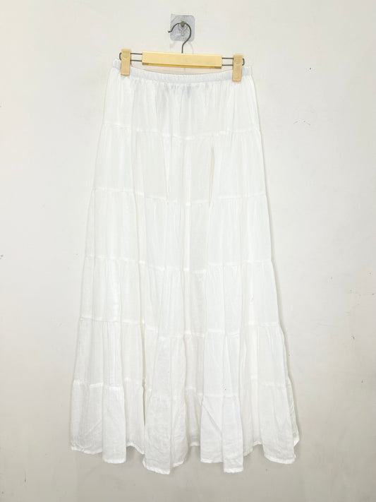 White Solid Skirt (with lining)