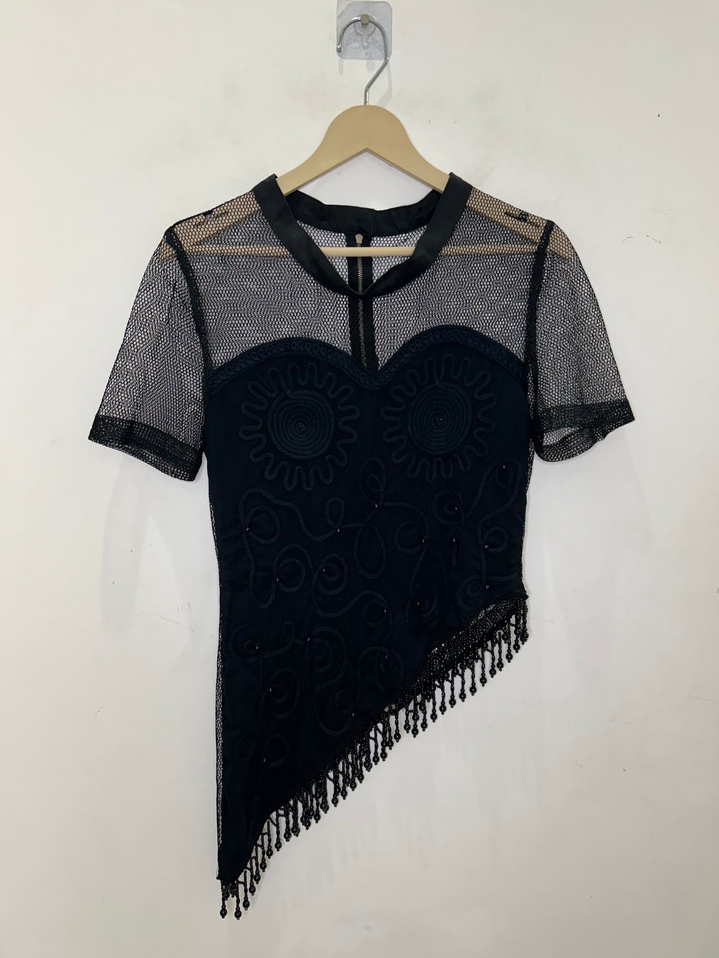 Embellished Mesh Top