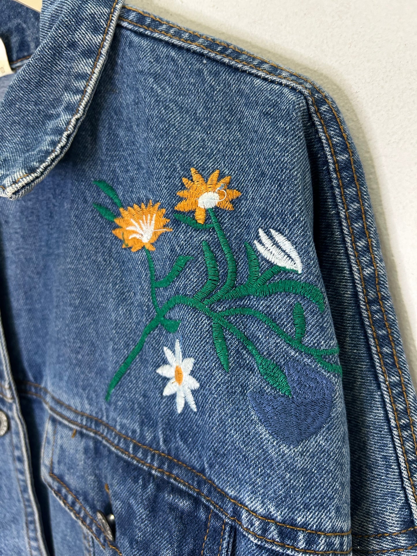 Floral Embroidered Denim Jacket