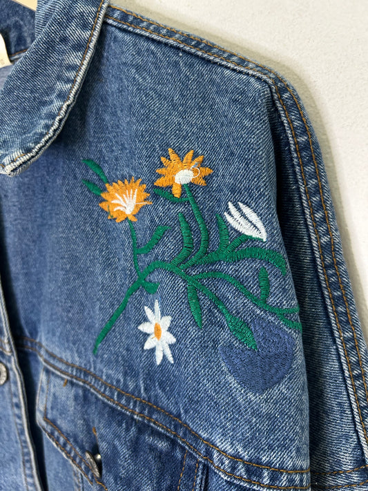 Floral Embroidered Denim Jacket