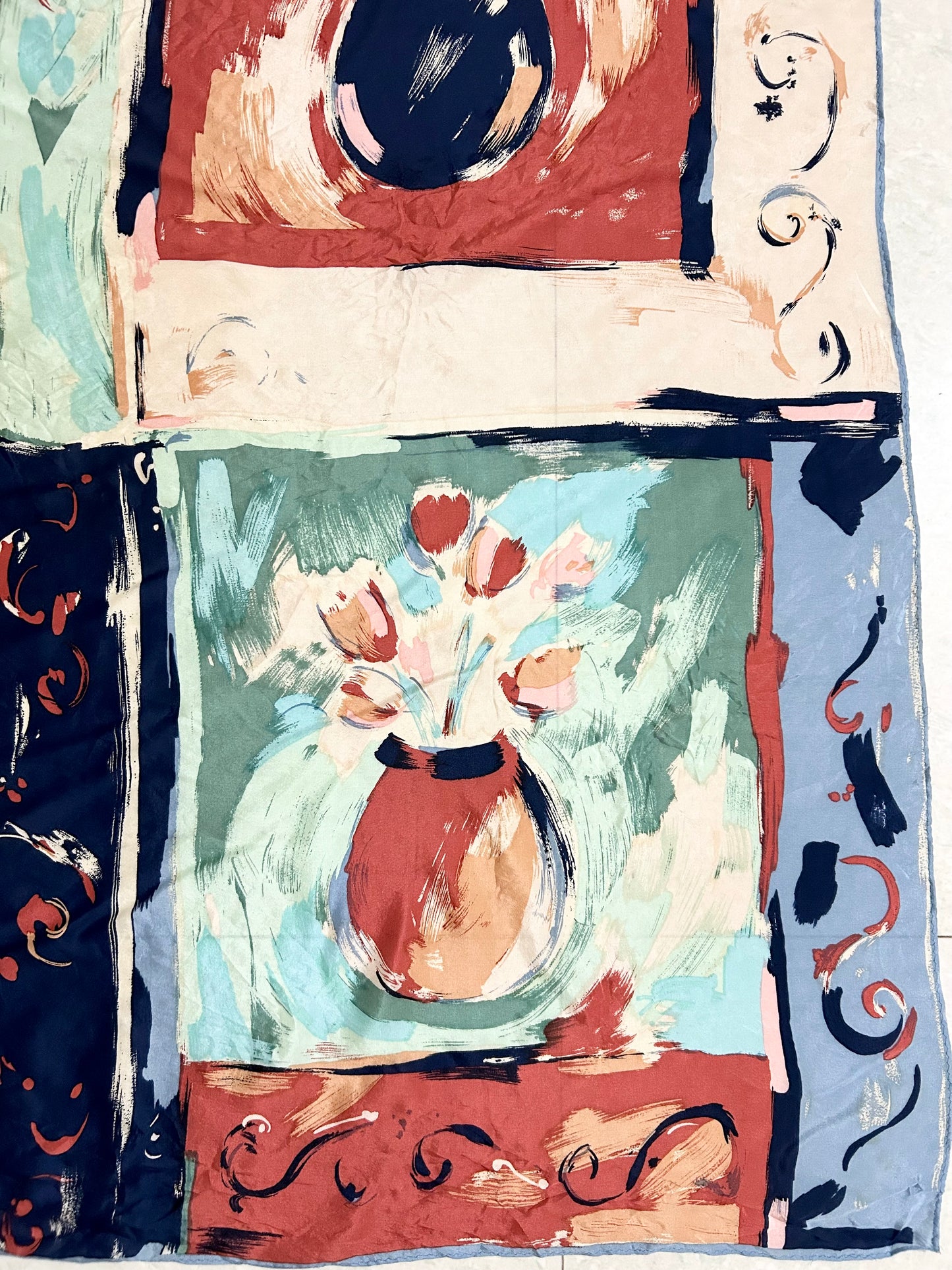 Flower Vase Scarf 37”x 35”