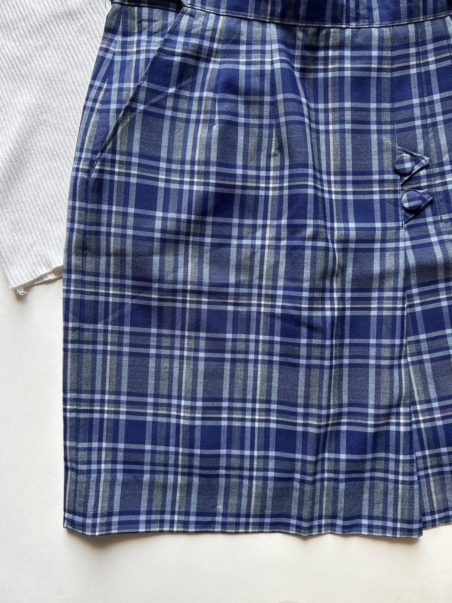 Blue Check Skirt Waist 26