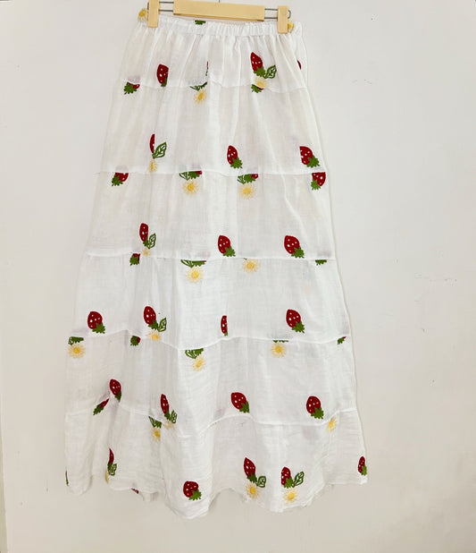 Strawberry Cotton Skirt